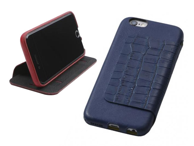 Deff Luxury 天然レザー手帳型ケース ミッドナイトブルー