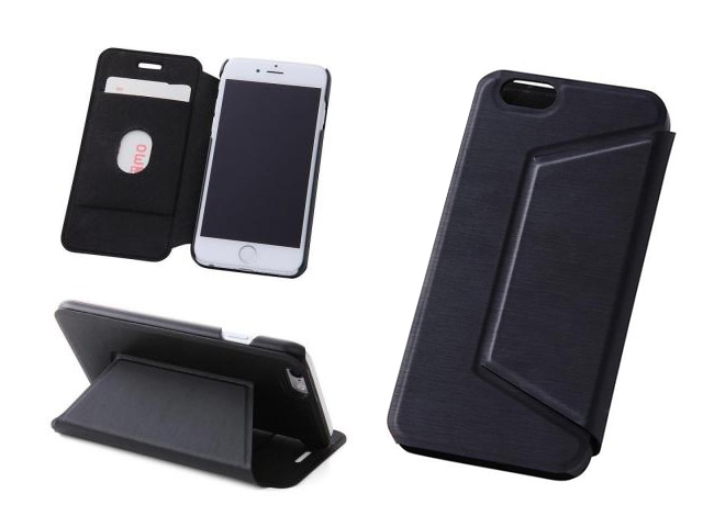 スタンド機能付きスリム手帳型ケース ブラック