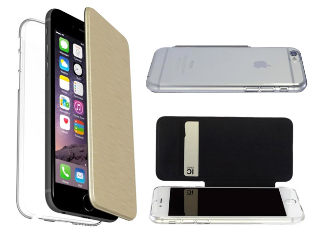 エアージャケット 手帳型ケース ゴールド iPhone 6s/6