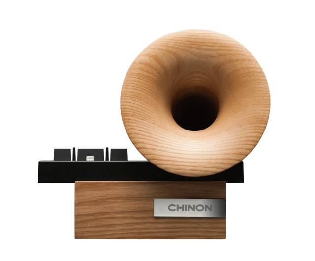 手作り木製ホーンのiphone用パッシブスピーカー Appbank