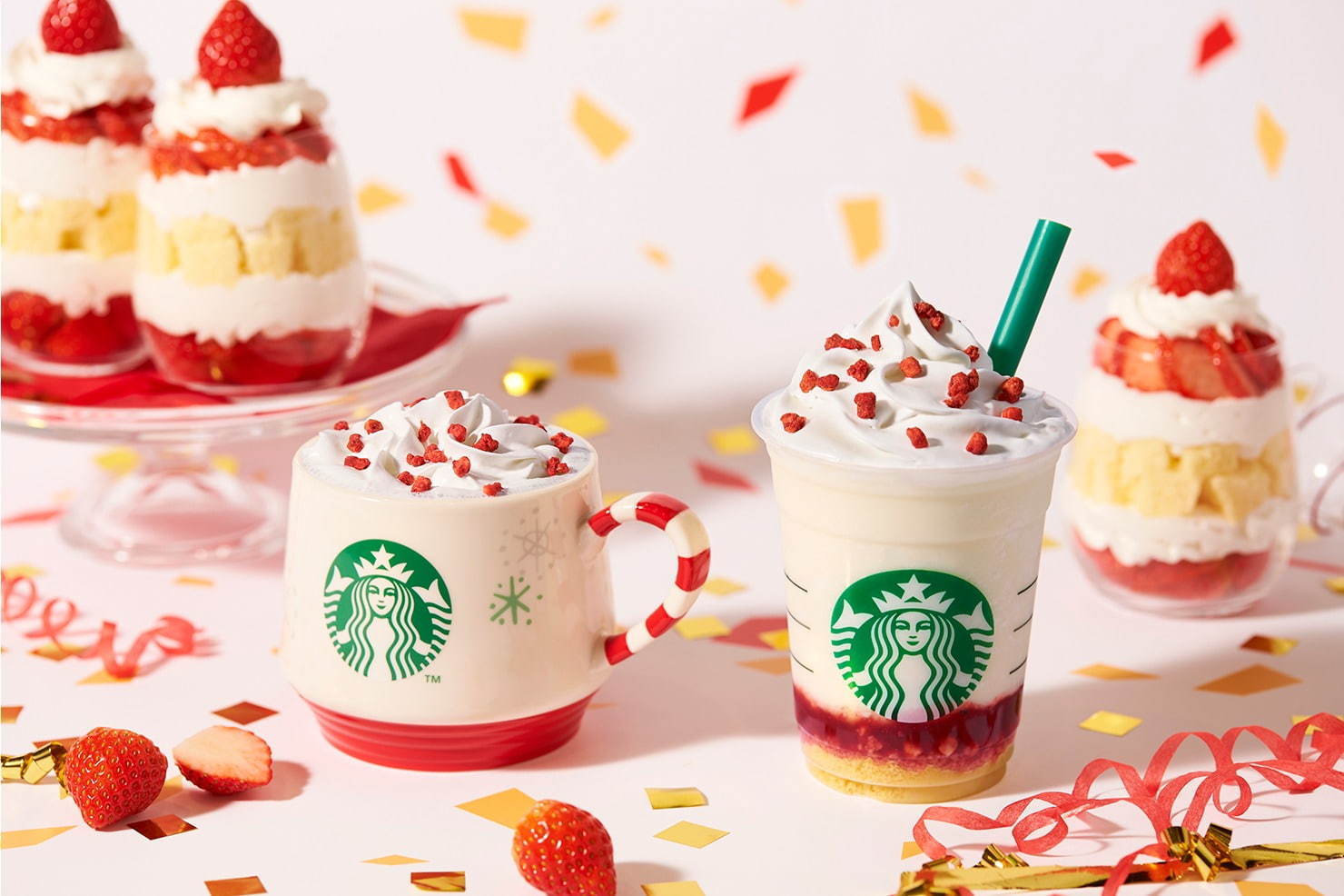 スタバ新作 メリーストロベリーケーキフラペチーノ 発表 ナニコレ どちゃくそかわいい Appbank