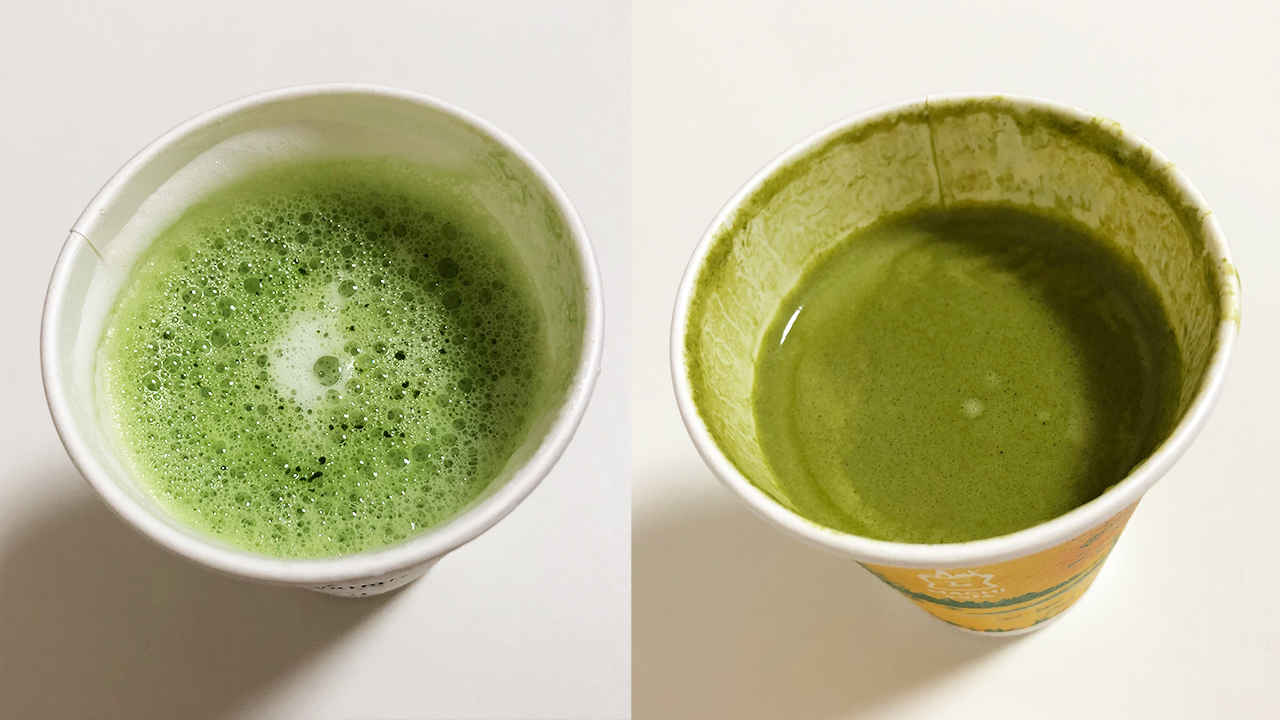 抹茶味が濃いのはどっち ファミマ ローソンの ホット抹茶ラテ を飲み比べてガチ比較 Appbank