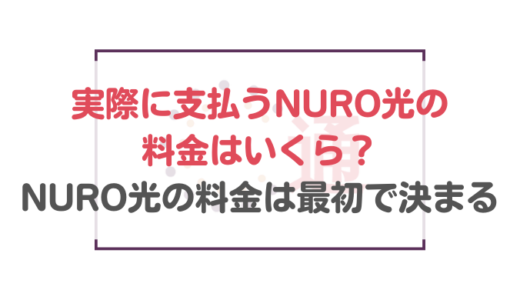 実際に支払うNURO光の料金はいくら？NURO光の料金は最初で決まる