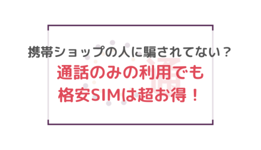 携帯ショップの人に騙されてない？通話のみの利用でも格安SIMは超お得！