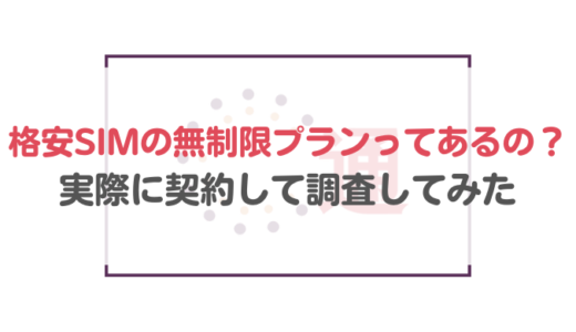 格安SIMの無制限プランってあるの？実際に契約して調査してみた