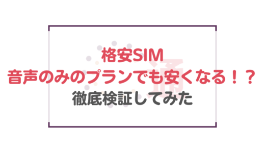 格安SIMで音声のみのプランでも安くなる！？徹底検証してみた