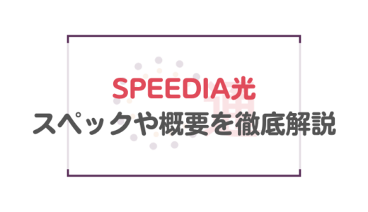 やめておいた方がいい？SPEEDIA光のスペックや概要を徹底解説