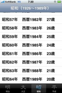 年齢早見（お歳はおいくつですか？）