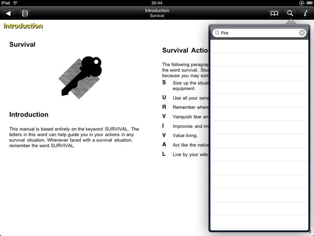 Army Survival for iPad/iPhone