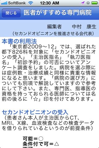 医者がすすめる専門病院 東京都 iPhone版