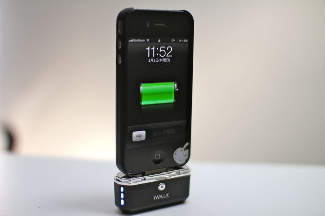 プロテック iWALK1500 モバイルバッテリ for iPhone&iPod ブラック ディスプレイスタンド付 PIB-1500BK