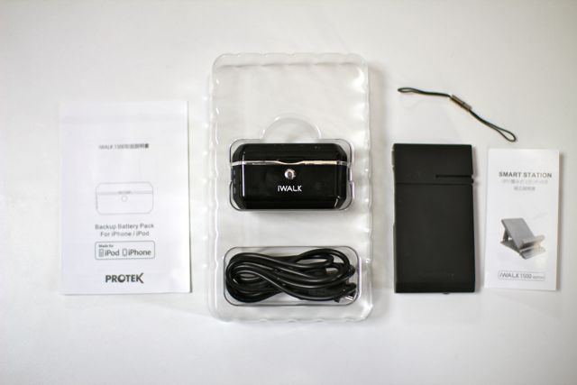 プロテック iWALK1500 モバイルバッテリー for iPhone&iPod ブラック ディスプレイスタンド付 PIB-1500BK