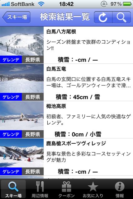 スキー場・積雪情報2011-2012