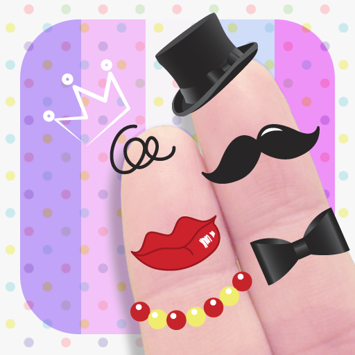 FingerFace: 顔スタンプを押すだけで激カワ写真に早変わり！素材も豊富で楽しいよ！