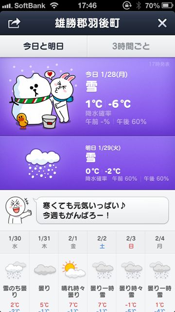 Line 天気 ブラウンやムーンが天気をお届け 天気によって変わるキャラが可愛すぎてズルイ 無料 Appbank