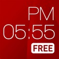 赤い時計 FREE ( 天気とアラーム): iPhoneが美しい卓上時計になるアプリ。無料。
