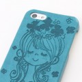 水森亜土 PU iPhone5ケース: レトロなイラストと革風素材の組み合わせで大人かわいいケースに一目惚れ！
