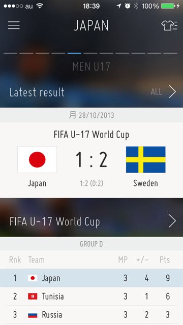 iPhone FIFA Official App サッカー 試合結果 - 13