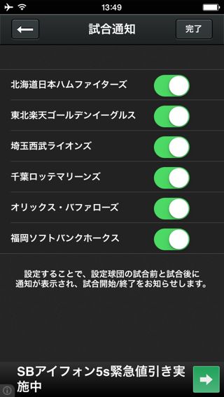 パ・リーグアプリ2014