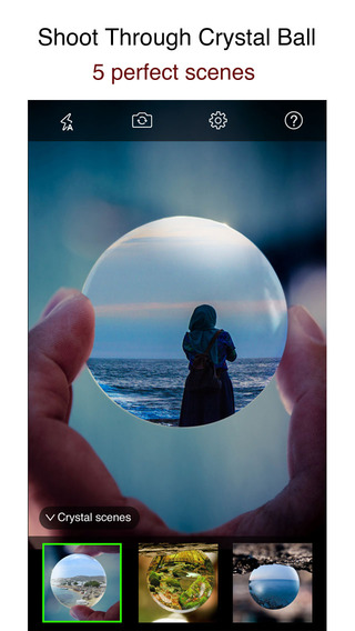 お昼のiPhoneアプリ無料セール情報! 球体レンズで撮影したような写真が撮れる『CrystalCam』が100円→無料! 他15本!