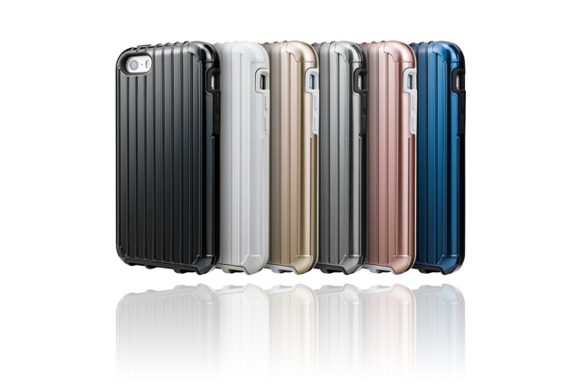 スーツケースデザインの『GRAMAS COLORS Rib ハイブリッドケース iPhone SE』