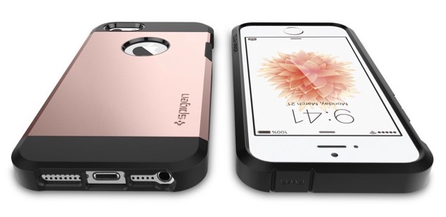iPhone SEを守る『Spigen タフ・アーマー 耐衝撃ケース』