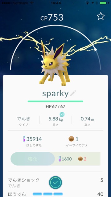 ポケモンGOイーブイ名前裏技サンダース