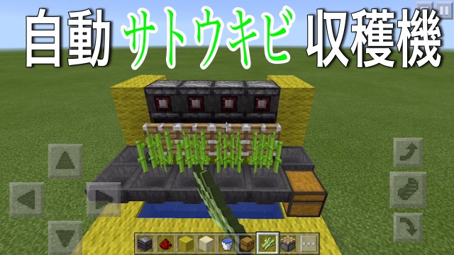 【マイクラPE】「観察者」を使った自動サトウキビ収穫機の作り方