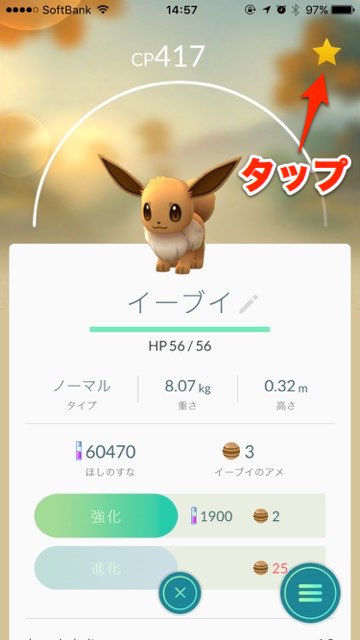 ポケモンGO お気に入りの設定方法