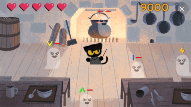 Googleのトップページでハロウィンゲームができる!