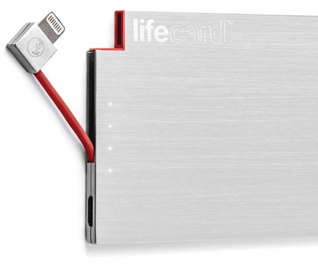 ポータブルモバイルバッテリー LIFE CARD Lightning