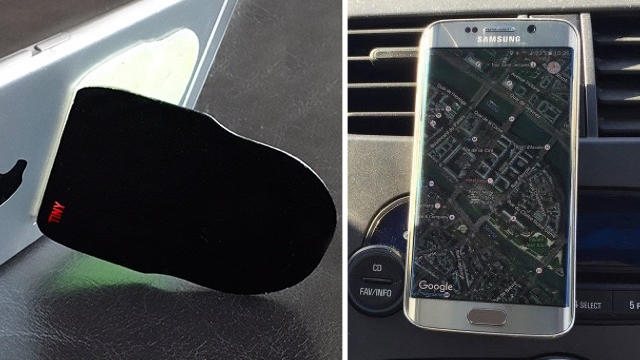 車載ホルダーにも使えるシール型の極薄スマホ(iPhone、Android)スタンドが便利そう!