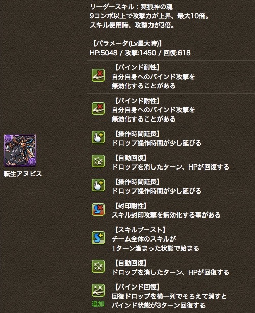 転生アヌビス　ステータス
