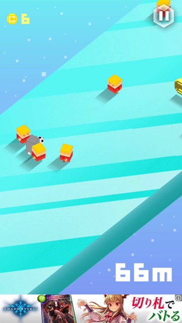 新作・無料スマホゲームアプリ「氷結ドリブル」のレビュー記事・敵を避けてハイスコアを目指すカジュアルアクションゲーム