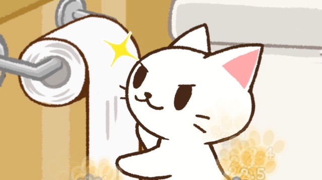 新作・無料スマホゲームアプリ、可愛い（かわいい・カワイイ）猫（ねこ・ネコ）に癒やされるクッキークリッカー系カジュアルタップゲーム「まき猫プロジェクト ~ねこがトイレで何をする~」