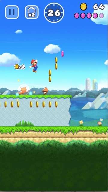 【スーパーマリオラン(SUPER MARIO RUN)攻略】1-1 とんで のぼって のりこえて ピンクコイン パープルコイン ブラックコイン 場所 取り方 見つからない- 6