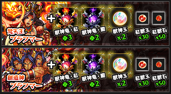獣神化に必要な素材一覧