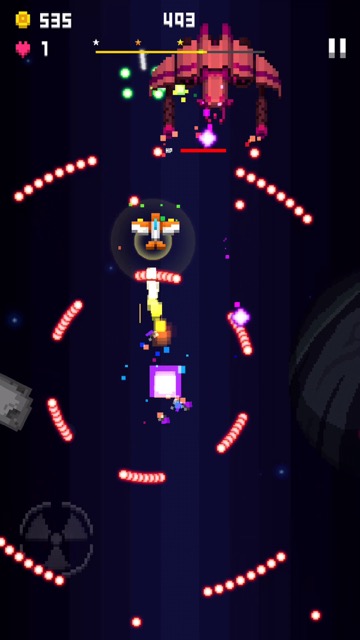 新作・無料スマホゲームアプリ「Pixel Craft - Space Shooter（ピクセルクラフト・ぴくせるくらふと）」はドット絵（ピクセル）で描かれた縦スクロールのシューティングゲーム