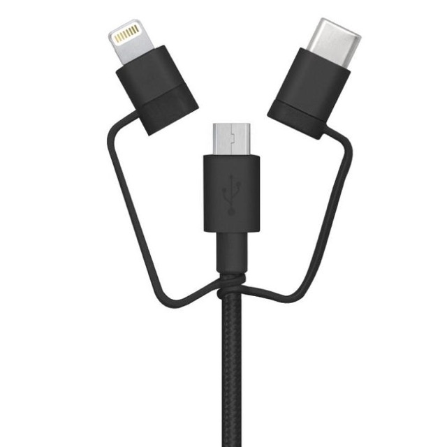 1本でほとんどのスマホを充電できる3IN1ケーブル iPhone Android XperiaXZ Nexus6P Lightning microUSB USB Type-C