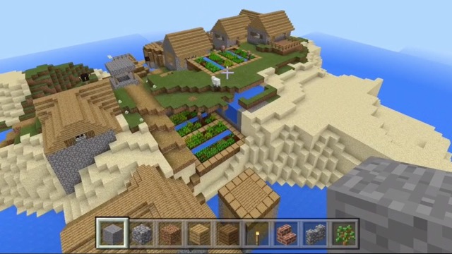 【マイクラPE】そういえば「むらクラ」も孤島から始まったんでしたね。孤島に大きめの村のあるおすすめシード値