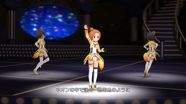 デレステにて佐々木千枝・櫻井桃華・龍崎薫・赤城みりあ・市原仁奈の5人が歌って踊る「Yes! Party Time!!」のMVのスクリーンショット