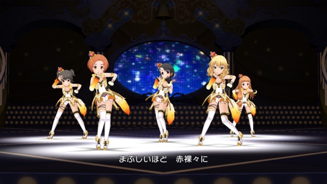 デレステにて佐々木千枝・櫻井桃華・龍崎薫・赤城みりあ・市原仁奈の5人が歌って踊る「Yes! Party Time!!」のMVのスクリーンショット