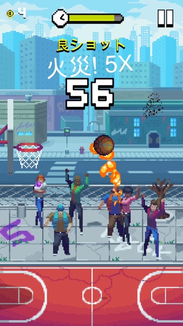 新作・無料スマホゲームアプリ「Bouncy Hoops（バウンシーフープス）」バスケットボールをゴールに連続で入れていくカジュアルゲームのレビュー 10