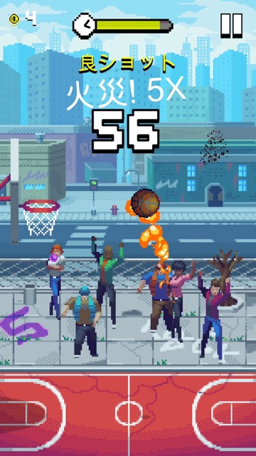新作・無料スマホゲームアプリ「Bouncy Hoops(バウンシーフープス)」バスケットボールをゴールに連続で入れていくカジュアルゲームのレビュー 10