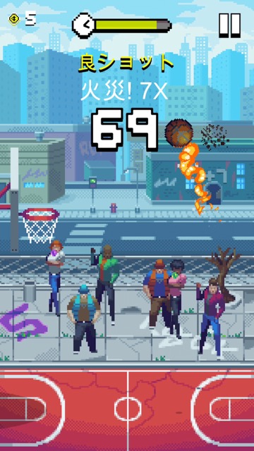新作・無料スマホゲームアプリ「Bouncy Hoops（バウンシーフープス）」バスケットボールをゴールに連続で入れていくカジュアルゲームのレビュー 11