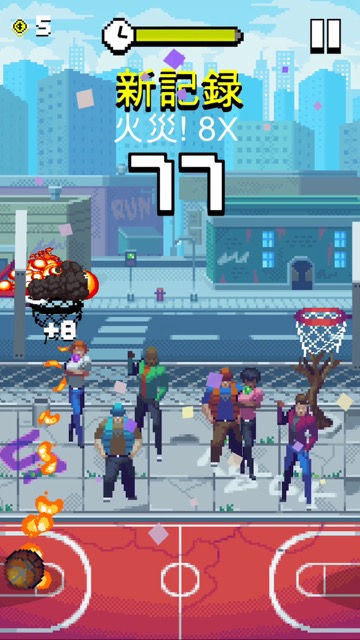 新作・無料スマホゲームアプリ「Bouncy Hoops（バウンシーフープス）」バスケットボールをゴールに連続で入れていくカジュアルゲームのレビュー 12