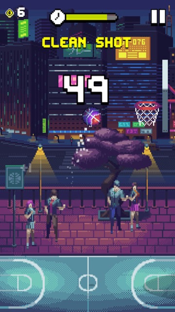新作・無料スマホゲームアプリ「Bouncy Hoops（バウンシーフープス）」バスケットボールをゴールに連続で入れていくカジュアルゲームのレビュー 13