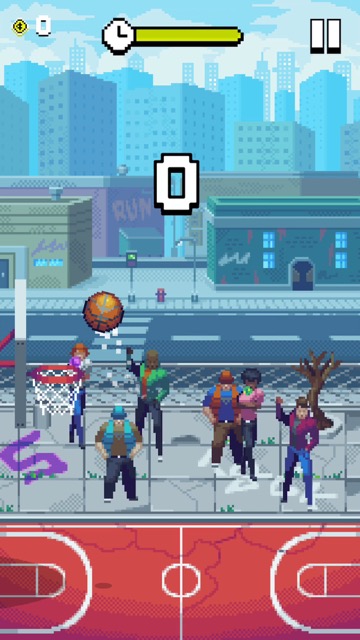 新作・無料スマホゲームアプリ「Bouncy Hoops（バウンシーフープス）」バスケットボールをゴールに連続で入れていくカジュアルゲームのレビュー 3