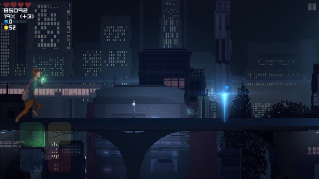 新作・無料スマホゲームアプリ、SF・サイバーパンクな世界観のドットで描かれたランゲーム「Retroshifter」 12