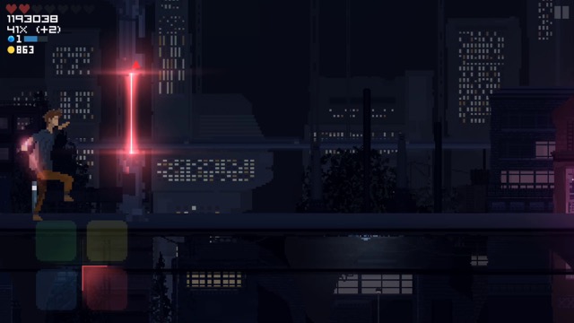 新作・無料スマホゲームアプリ、SF・サイバーパンクな世界観のドットで描かれたランゲーム「Retroshifter」 8
